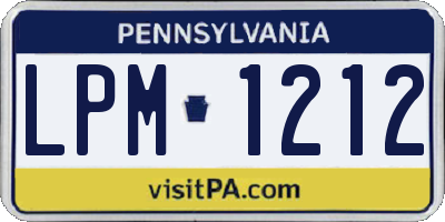 PA license plate LPM1212