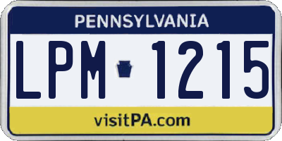PA license plate LPM1215