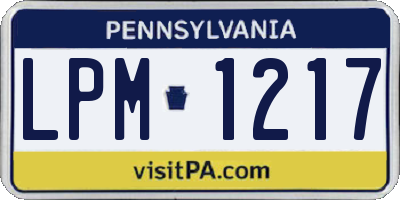 PA license plate LPM1217