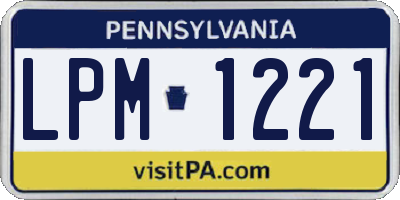 PA license plate LPM1221
