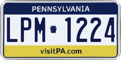 PA license plate LPM1224