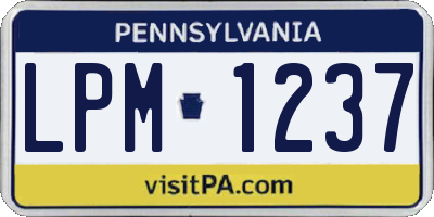 PA license plate LPM1237
