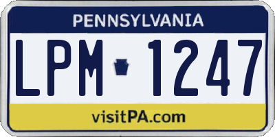PA license plate LPM1247
