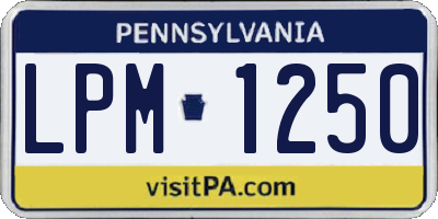 PA license plate LPM1250