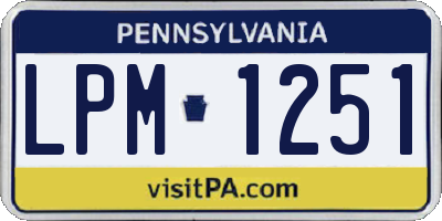 PA license plate LPM1251