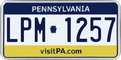 PA license plate LPM1257