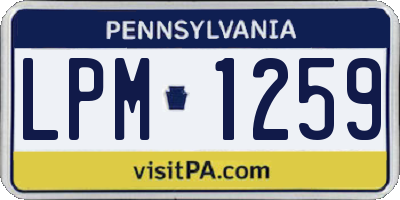 PA license plate LPM1259
