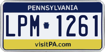 PA license plate LPM1261