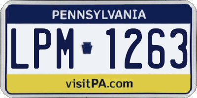 PA license plate LPM1263