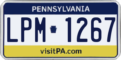 PA license plate LPM1267