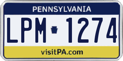 PA license plate LPM1274