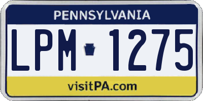 PA license plate LPM1275