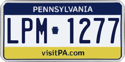 PA license plate LPM1277