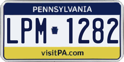 PA license plate LPM1282