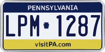PA license plate LPM1287