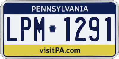 PA license plate LPM1291
