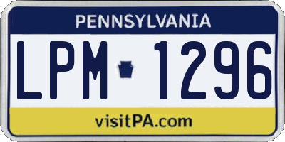 PA license plate LPM1296