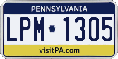 PA license plate LPM1305