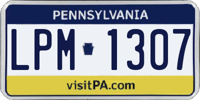 PA license plate LPM1307