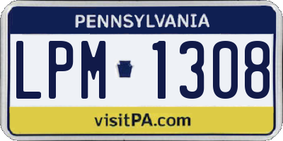 PA license plate LPM1308