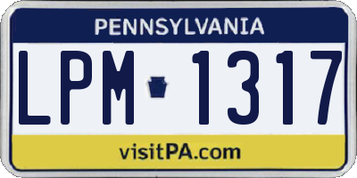 PA license plate LPM1317