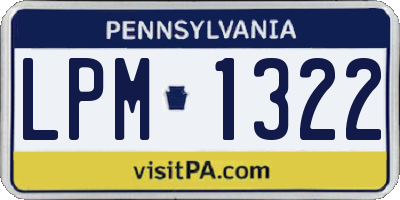 PA license plate LPM1322