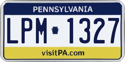 PA license plate LPM1327