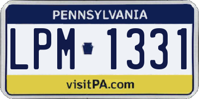 PA license plate LPM1331