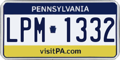 PA license plate LPM1332