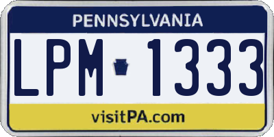 PA license plate LPM1333