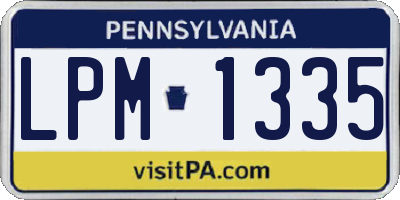 PA license plate LPM1335