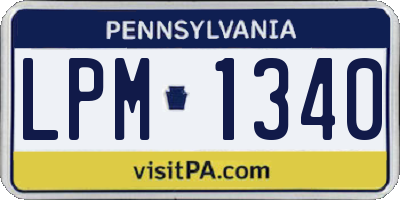 PA license plate LPM1340