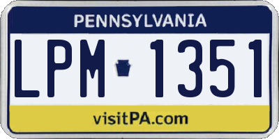 PA license plate LPM1351