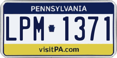PA license plate LPM1371