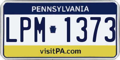 PA license plate LPM1373