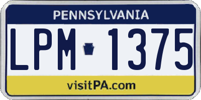 PA license plate LPM1375
