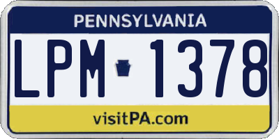PA license plate LPM1378