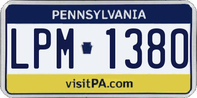 PA license plate LPM1380