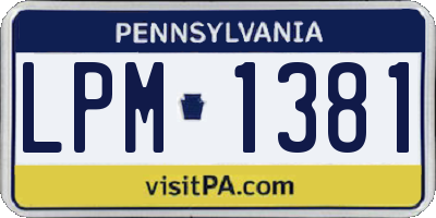 PA license plate LPM1381
