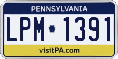 PA license plate LPM1391