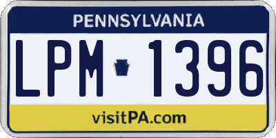 PA license plate LPM1396