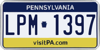 PA license plate LPM1397