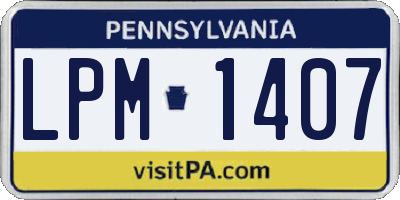 PA license plate LPM1407