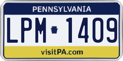 PA license plate LPM1409