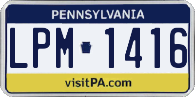 PA license plate LPM1416