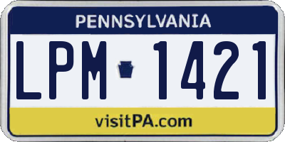 PA license plate LPM1421