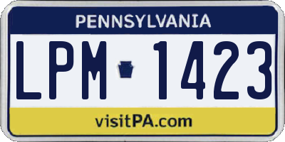 PA license plate LPM1423