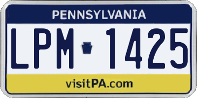 PA license plate LPM1425