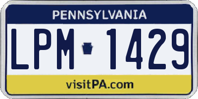 PA license plate LPM1429