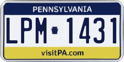 PA license plate LPM1431